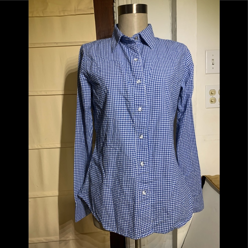 Walls shirt small checker design white and blue